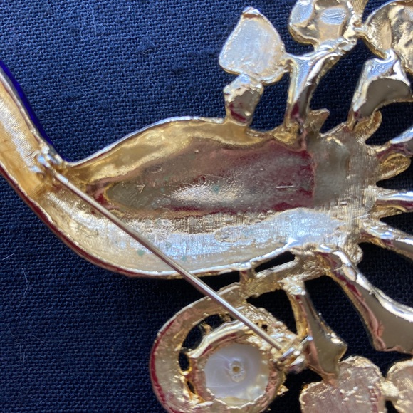 Vintage Large Peacock Pin. Jewels and enamel - Picture 15 of 15